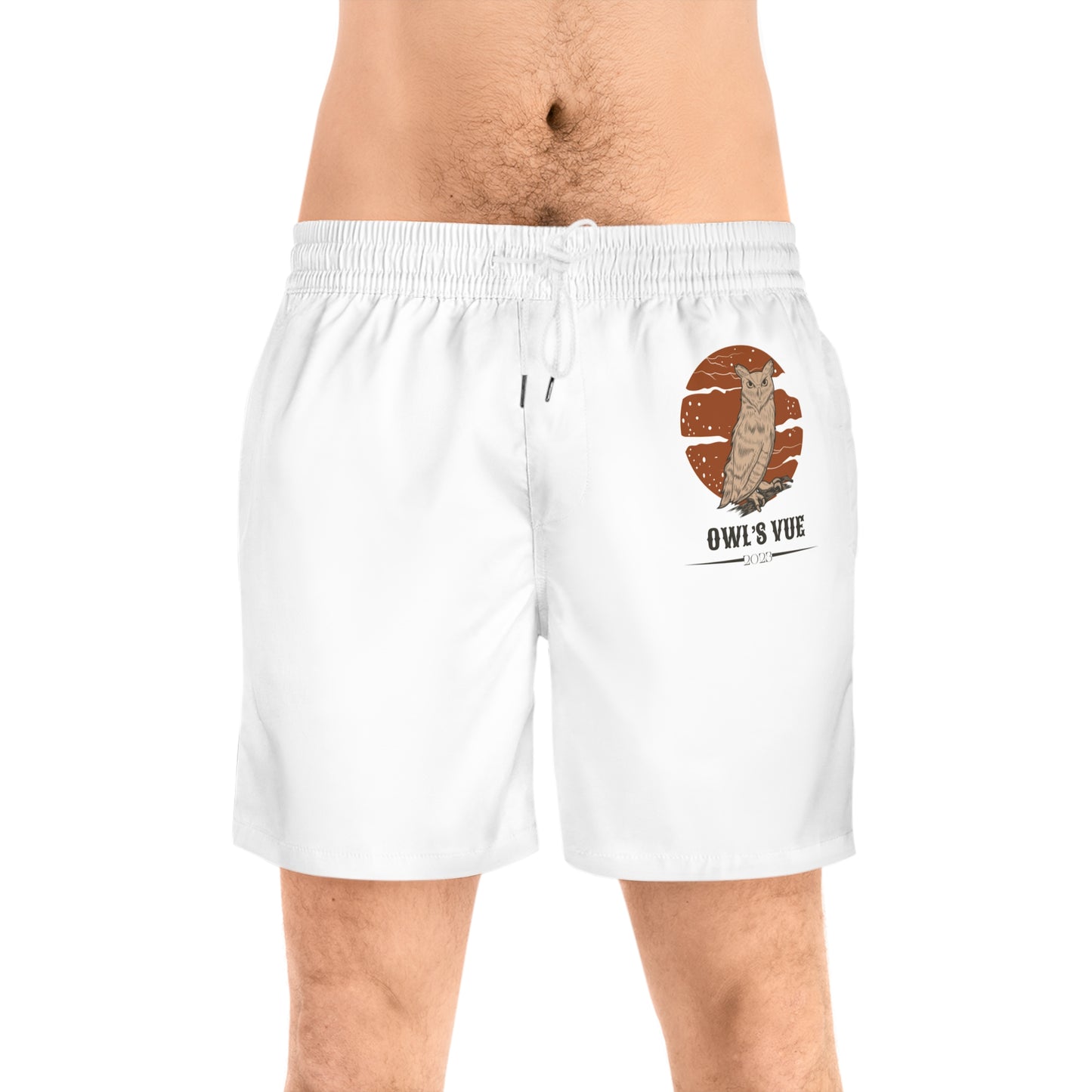 Owl's Vue Men's Mid-Length Swim Shorts - Stylish Beachwear for Outdoor Fun